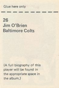 1971 NFLPA Wonderful World Stamps #26 Jim O'Brien Back