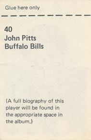 1971 NFLPA Wonderful World Stamps #40 John Pitts Back