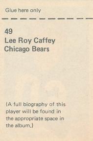 1971 NFLPA Wonderful World Stamps #49 Lee Roy Caffey Back