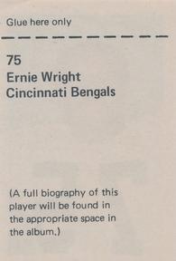 1971 NFLPA Wonderful World Stamps #75 Ernie Wright Back