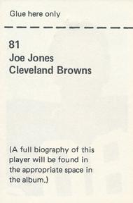 1971 NFLPA Wonderful World Stamps #81 Joe Jones Back