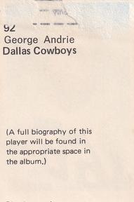 1971 NFLPA Wonderful World Stamps #92 George Andrie Back