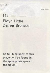 1971 NFLPA Wonderful World Stamps #115 Floyd Little Back