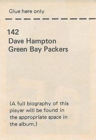 1971 NFLPA Wonderful World Stamps #142 Dave Hampton Back