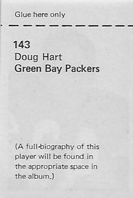 1971 NFLPA Wonderful World Stamps #143 Doug Hart Back