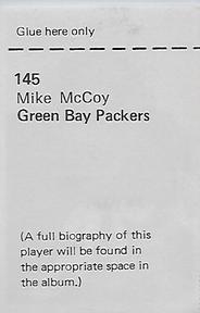 1971 NFLPA Wonderful World Stamps #145 Mike McCoy Back