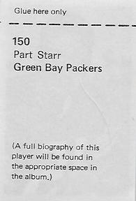 1971 NFLPA Wonderful World Stamps #150 Bart Starr Back