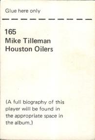 1971 NFLPA Wonderful World Stamps #165 Mike Tilleman Back