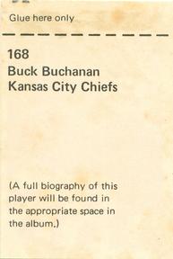 1971 NFLPA Wonderful World Stamps #168 Buck Buchanan Back