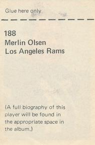 1971 NFLPA Wonderful World Stamps #188 Merlin Olsen Back