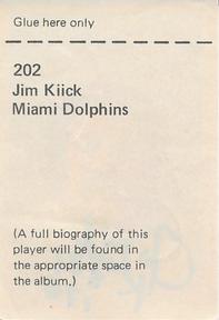 1971 NFLPA Wonderful World Stamps #202 Jim Kiick Back