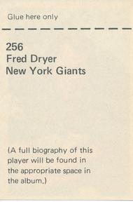 1971 NFLPA Wonderful World Stamps #256 Fred Dryer Back