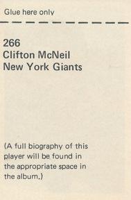 1971 NFLPA Wonderful World Stamps #266 Clifton McNeil Back