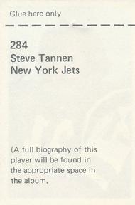 1971 NFLPA Wonderful World Stamps #284 Steve Tannen Back
