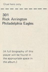 1971 NFLPA Wonderful World Stamps #301 Rick Arrington Back