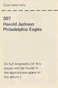 1971 NFLPA Wonderful World Stamps #307 Harold Jackson Back