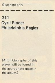 1971 NFLPA Wonderful World Stamps #311 Cyril Pinder Back