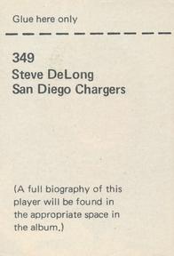 1971 NFLPA Wonderful World Stamps #349 Steve DeLong Back