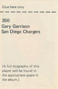 1971 NFLPA Wonderful World Stamps #350 Gary Garrison Back
