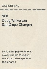 1971 NFLPA Wonderful World Stamps #360 Doug Wilkerson Back