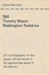 1971 NFLPA Wonderful World Stamps #384 Tommy Mason Back
