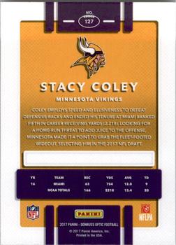 2017 Donruss Optic #127 Stacy Coley Back