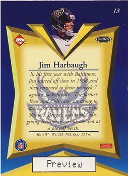 1998 Collector's Edge Masters - Base Previews #13 Jim Harbaugh Back