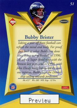 1998 Collector's Edge Masters - Base Previews #51 Bubby Brister Back