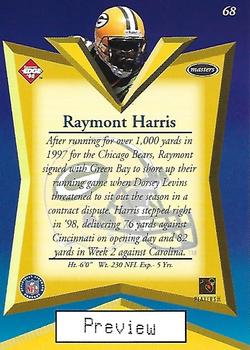 1998 Collector's Edge Masters - Base Previews #68 Raymont Harris Back