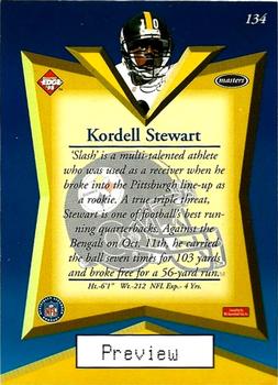 1998 Collector's Edge Masters - Base Previews #134 Kordell Stewart Back