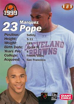 1999 Giant Eagle Cleveland Browns - Gold #8 Marquez Pope Back