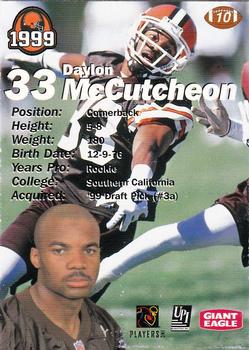 1999 Giant Eagle Cleveland Browns - Gold #10 Daylon McCutcheon Back