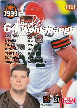 1999 Giant Eagle Cleveland Browns - Gold #12 Dave Wohlabaugh Back