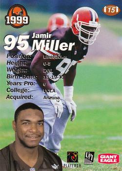 1999 Giant Eagle Cleveland Browns - Gold #15 Jamir Miller Back