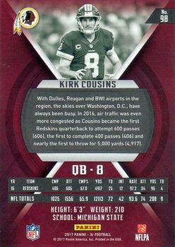 2017 Panini XR #98 Kirk Cousins Back