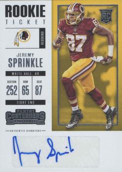 2017 Panini Contenders #177 Jeremy Sprinkle Front