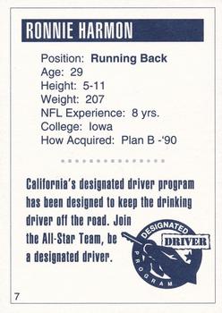 1993 San Diego Chargers Police #7 Ronnie Harmon Back