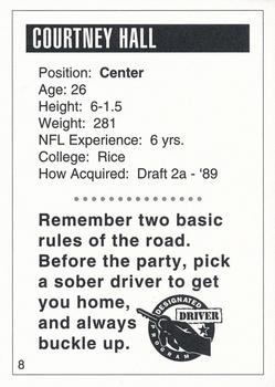 1994 San Diego Chargers Police #8 Courtney Hall Back