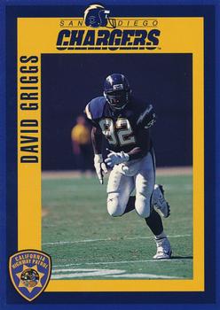 1994 San Diego Chargers Police #9 David Griggs Front