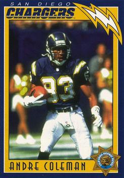 1996 San Diego Chargers Police #14 Andre Coleman Front