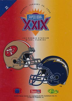 1995 Classic NFL Experience Super Bowl XXIX #2 Ricky Watters Back
