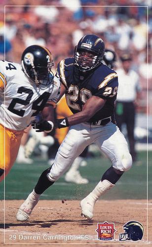 1992 Louis Rich San Diego Chargers #NNO Darren Carrington Front
