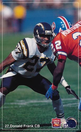 1992 Louis Rich San Diego Chargers #NNO Donald Frank Front
