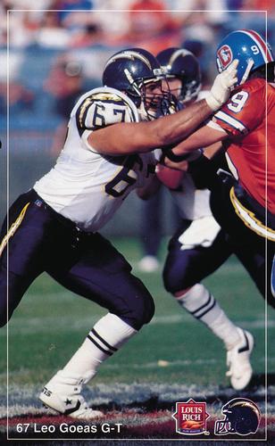 1992 Louis Rich San Diego Chargers #NNO Leo Goeas Front