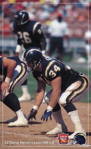1992 Louis Rich San Diego Chargers #NNO Steve Hendrickson Front