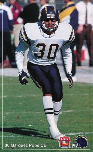1992 Louis Rich San Diego Chargers #NNO Marquez Pope Front
