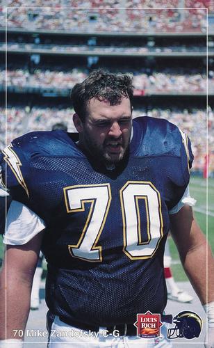 1992 Louis Rich San Diego Chargers #NNO Mike Zandofsky Front