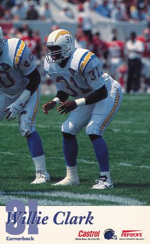 1994 Castrol San Diego Chargers  #NNO Willie Clark Front
