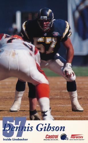 1994 Castrol San Diego Chargers  #NNO Dennis Gibson Front