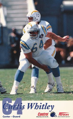 1994 Castrol San Diego Chargers  #NNO Curtis Whitley Front